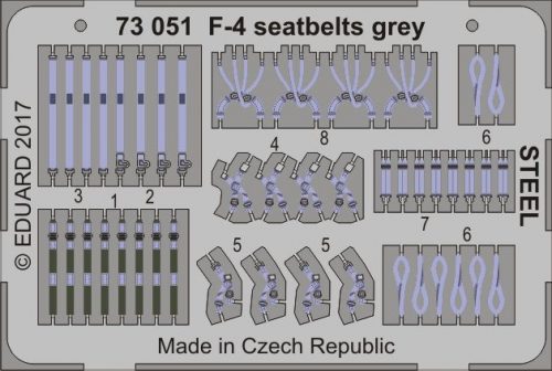 Eduard F-4 seatbelts grey STEEL 1:72 (73051)