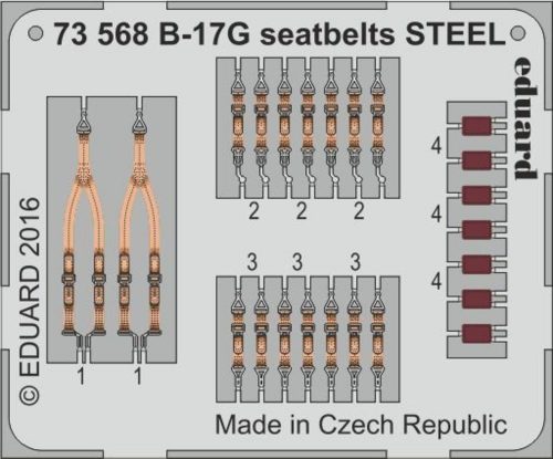 Eduard B-17G seatbelts STEEL for Airfix 1:72 (73568)