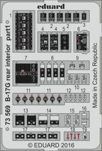 Eduard B-17G rear interior for Airfix 1:72 (73569)