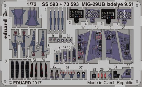 Eduard MiG-29UB Izdelye 9.51 for Trumpeter 1:72 (73593)