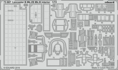 Eduard Lancaster B Mk.I/B Mk.III interior for Airfix 1:72 (73687)