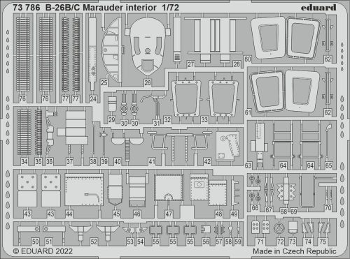 Eduard B-26B/C Marauder interior for HASEGAWA / HOBBY 2000 1:72 (73786)