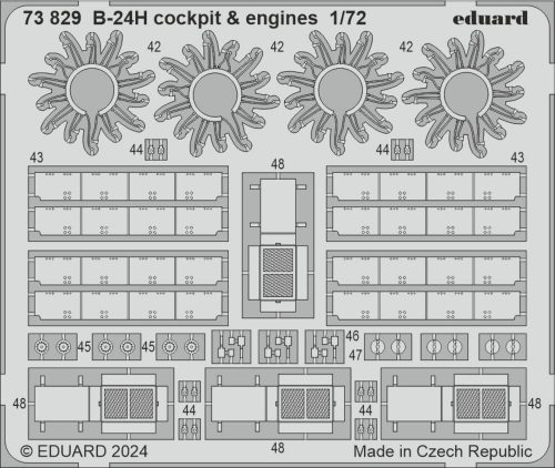 Eduard B-24H cockpit & engines 1:72 (73829)