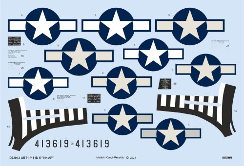 Eduard P-51D-5 8th AF 1/32 for TAMIYA/REVELL 1:32 (D32013)