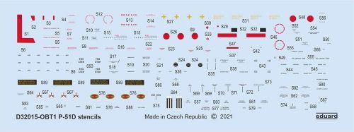 Eduard P-51D stencils for REVELL/TAMIYA 1:32 (D32015)