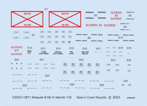 Eduard Mosquito B Mk.IV stencils 1/32 for HKM 1:32 (D32021)