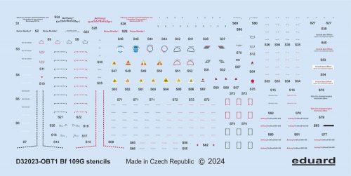 Eduard Bf 109G stencils REVELL/HASEGAWA 1:32 (D32023)