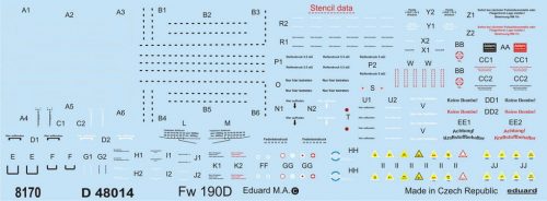 Eduard Fw 190D stencils 1:48 (D48014)