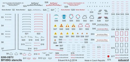 Eduard Bf 109G stencils for Eduard 1:48 (D48025)