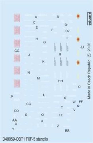 Eduard F6F-5 stencils for Eduard 1:48 (D48059)