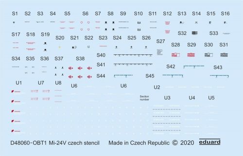 Eduard Mi-24V stencils Czech for Zvezda 1:48 (D48060)