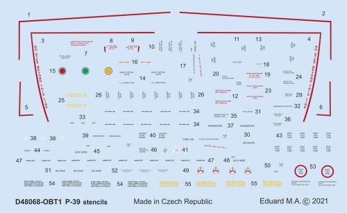 Eduard P-39 stencils for Eduard 1:48 (D48068)