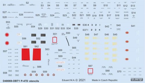 Eduard P-47D stencils for Eduard,Tamiya 1:48 (D48069)