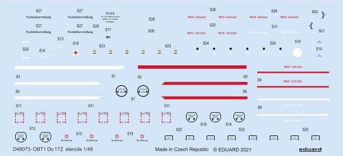 Eduard Do 17 stencils 1/48 for ICM 1:48 (D48073)