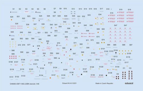 Eduard MiG-23BN stencils 1/48 for TRUMPETER 1:48 (D48083)
