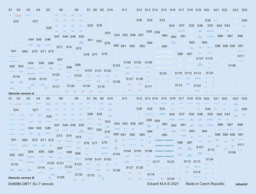 Eduard Su-7 stencils 1/48 for OEZ/SMR 1:48 (D48089)