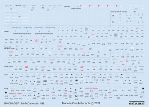 Eduard Mi-24D stencils for ZVEZDA 1:48 (D48091)