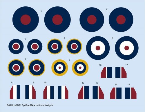 Eduard Spitfire Mk.V national insignia for EDUARD 1:48 (D48101)