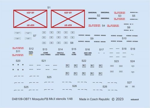 Eduard Mosquito FB Mk.II stencils 1/48 for TAMIYA 1:48 (D48109)