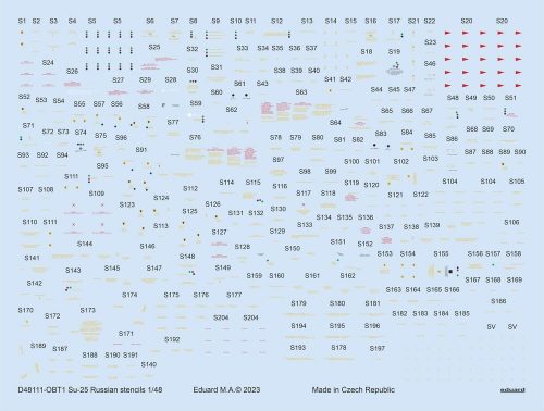 Eduard Su-25 Russian stencils 1/48 ZVEZDA 1:48 (D48111)