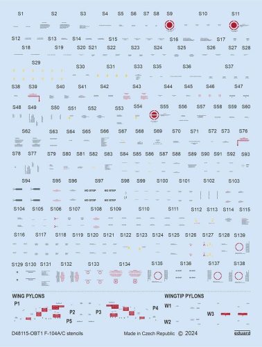 Eduard F-104A/C stencils KINETIC 1:48 (D48115)