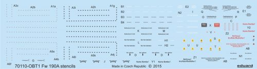 Eduard Fw 190A stencils for Eduard 1:72 (D72009)