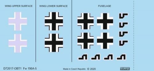 Eduard Fw 190A-5 national insignia for Eduard 1:72 (D72017)