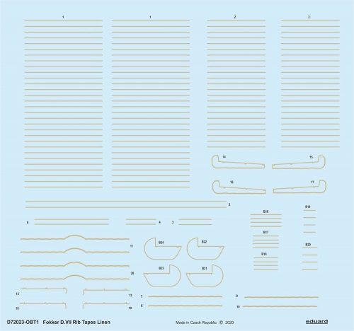 Eduard Fokker D.VII rib tapes linen for Eduard 1:72 (D72023)