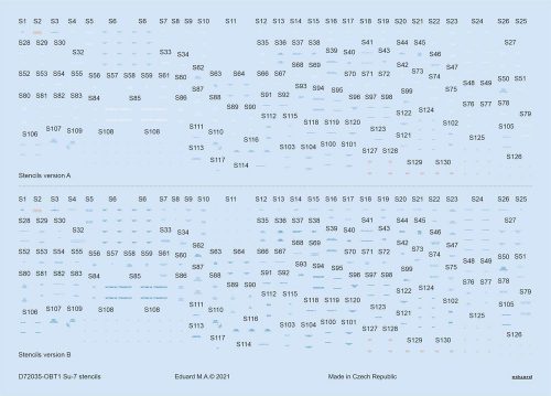 Eduard Su-7 stencils 1/72 for MODELSVIT 1:72 (D72035)