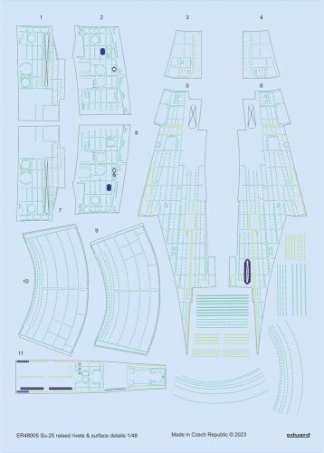 Eduard Su-25 raised rivets & surface details for ZVEZDA 1:48 (ER48005)