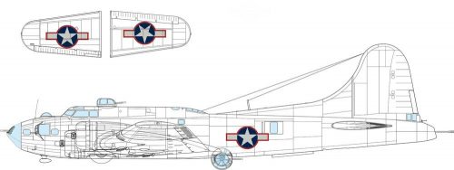 Eduard B-17F US national insignia w/ red outline 1:48 (EX1054)