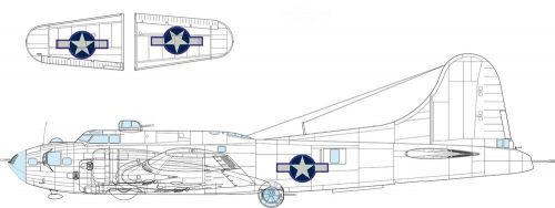 Eduard B-17F US national insignia w/ blue outline 1:48 (EX1055)