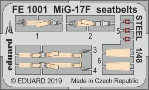 Eduard MiG-17F seatbelts STEEL for Hobby Boss 1:48 (FE1001)