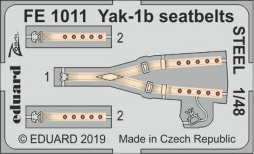 Eduard Yak-1b seatbelts STEEL for Zvezda 1:48 (FE1011)