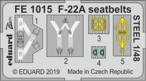 Eduard F-22A seatbelts STEEL for Hasegawa 1:48 (FE1015)