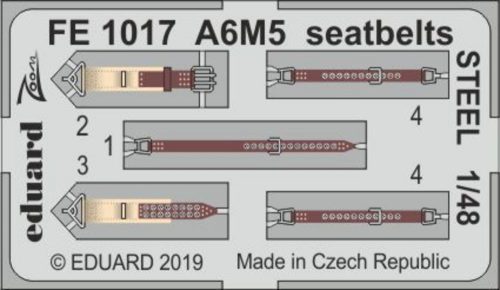 Eduard A6M5 seatbelts STEEL for Tamiya 1:48 (FE1017)