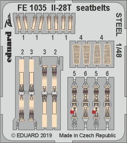 Eduard Il-28T seatbelts STEEL for Bobcat 1:48 (FE1035)