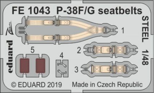 Eduard P-38F/G seatbelts STEEL for Tamiya 1:48 (FE1043)