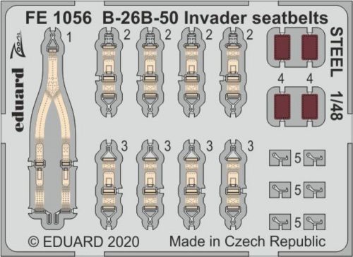 Eduard B-26B-50 Invader seatbelts STEEL for ICM 1:48 (FE1056)