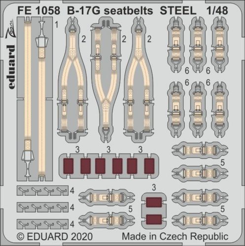 Eduard B-17G seatbelts STEEL for HKM 1:48 (FE1058)