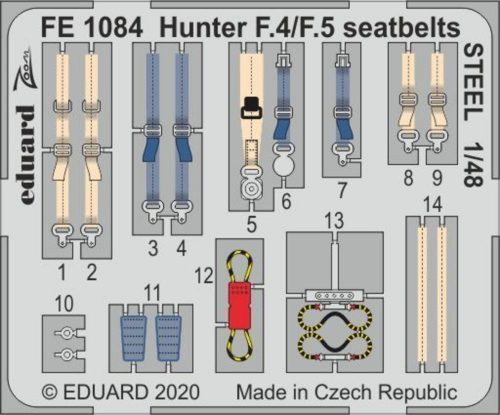 Eduard Hunter F.4/F.5 seatbelts STEEL for Airfix 1:48 (FE1084)