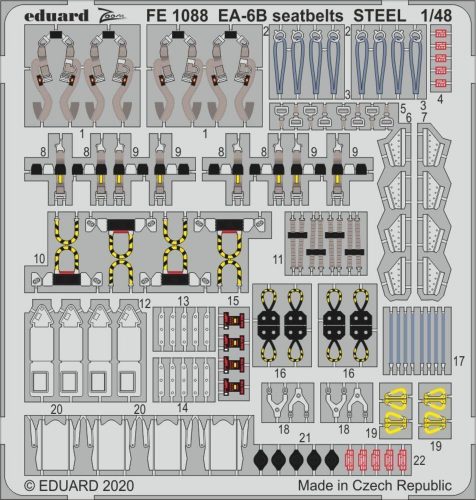 Eduard EA-6B seatbelts STEEL for Kinetic 1:48 (FE1088)