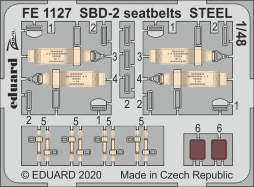 Eduard SBD-2 seatbelts STEEL for Academy 1:48 (FE1127)