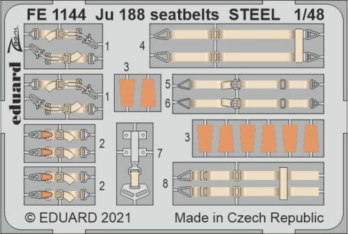 Eduard Ju 188 seatbelts STEEL 1/48 for REVELL 1:48 (FE1144)