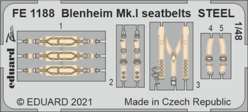 Eduard Blenheim Mk.I seatbelts STEEL 1/48 for AIRFIX 1:48 (FE1188)