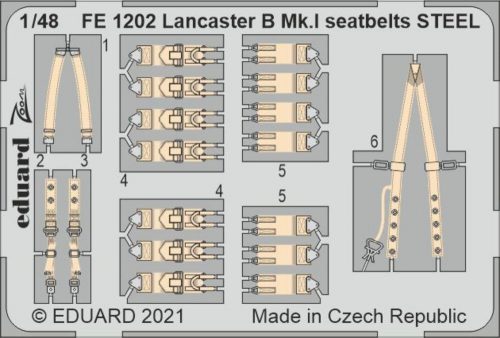 Eduard Lancaster B Mk.I seatbelts STEEL 1/48 for HKM 1:48 (FE1202)