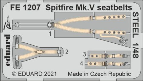 Eduard Spitfire Mk.V seatbelts STEEL 1/48 for EDUARD/SPECIAL HOBBY 1:48 (FE1207)