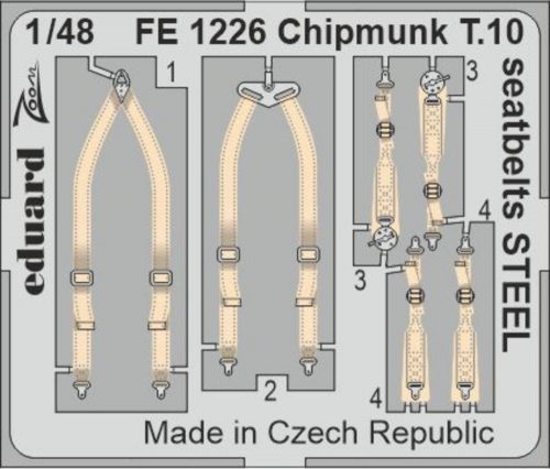 Eduard Chipmunk T.10 seatbelts STEEL for AIRFIX 1:48 (FE1226)