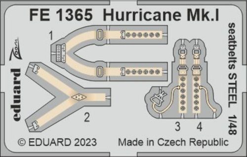 Eduard Hurricane Mk.I seatbelts STEEL 1/48 HOBBY BOSS 1:48 (FE1365)