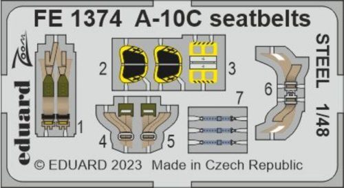 Eduard A-10C seatbelts STEEL 1/48 ACADEMY 1:48 (FE1374)